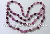 CGN653 22 inches chinese crystal & striped agate beaded necklaces