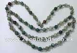 CGN658 22 inches chinese crystal & striped agate beaded necklaces