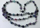 CGN662 22 inches chinese crystal & striped agate beaded necklaces