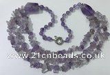 CGN671 22 inches stylish amethyst beaded necklaces wholesale