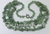 CGN674 22 inches stylish green aventurine beaded necklaces