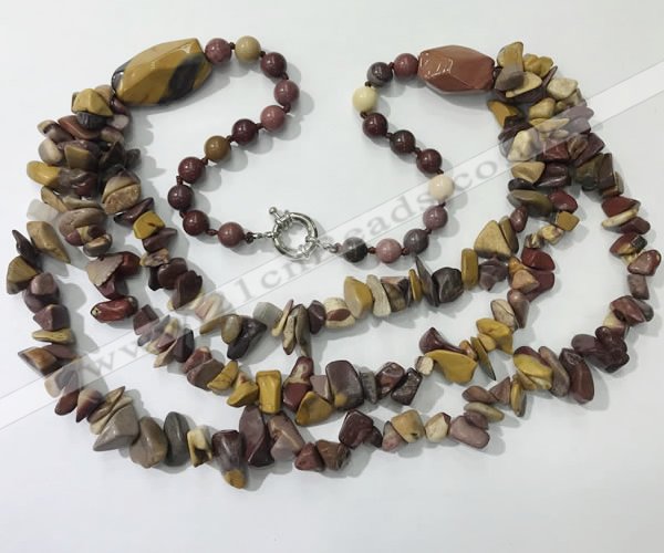 CGN675 22 inches stylish mookaite gemstone beaded necklaces