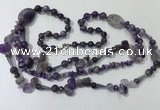 CGN680 23.5 inches chinese crystal & amethyst beaded necklaces