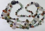 CGN681 23.5 inches chinese crystal & mixed gemstone beaded necklaces