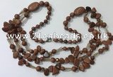 CGN682 23.5 inches chinese crystal & goldstone beaded necklaces