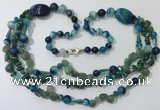 CGN684 23.5 inches chinese crystal & mixed gemstone beaded necklaces