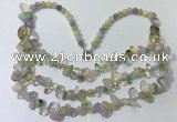 CGN698 22.5 inches chinese crystal & mixed gemstone beaded necklaces