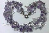 CGN710 22 inches fashion 3 rows amethyst beaded necklaces