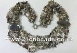 CGN761 20 inches stylish 6 rows Botswana agate chips necklaces
