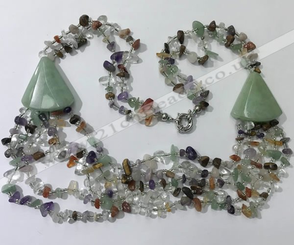 CGN786 23.5 inches stylish mixed gemstone chips necklaces