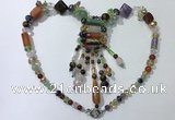 CGN818 19.5 inches chinese crystal & mixed gemstone statement necklaces