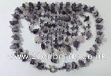 CGN827 20 inches stylish amethyst & rose quartz statement necklaces