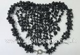 CGN834 20 inches stylish black obsidian statement necklaces