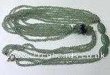 CGN846 30 inches trendy green aventurine long beaded necklaces