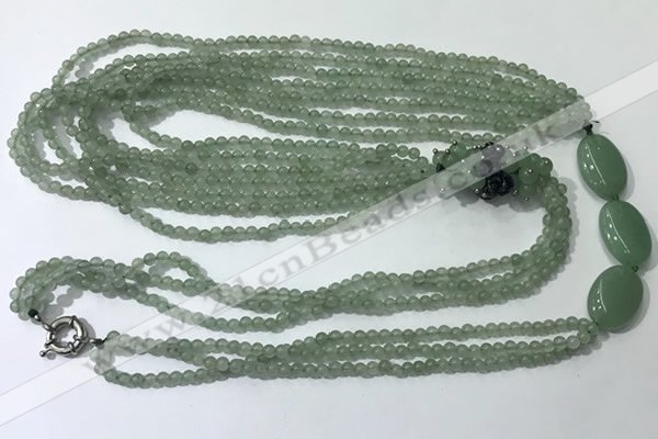 CGN846 30 inches trendy green aventurine long beaded necklaces