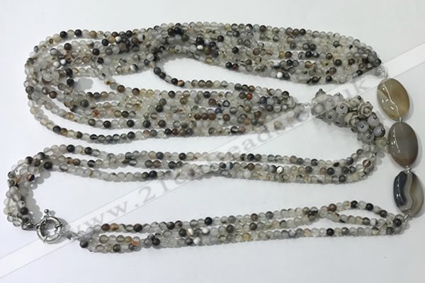 CGN850 30 inches trendy Montana agate long beaded necklaces