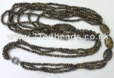 CGN854 30 inches trendy yellow tiger eye long beaded necklaces