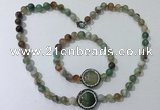 CGN876 19.5 inches 8mm round striped agate jewelry sets