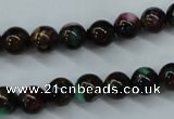 CGO01 15.5 inches 4mm round gold multi-color stone beads