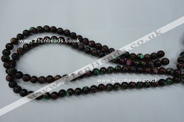 CGO01 15.5 inches 4mm round gold multi-color stone beads