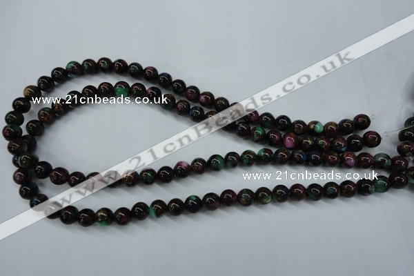 CGO02 15.5 inches 6mm round gold multi-color stone beads