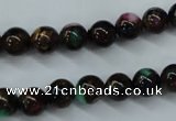 CGO03 15.5 inches 8mm round gold multi-color stone beads