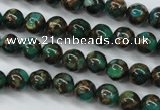 CGO100 15.5 inches 4mm round gold green color stone beads