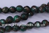 CGO111 15.5 inches 6mm faceted round gold green color stone beads