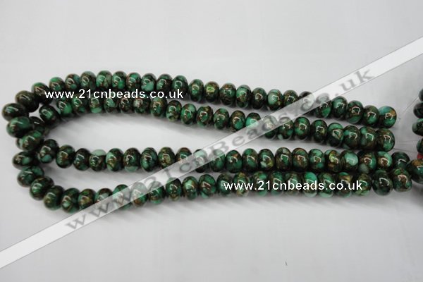 CGO121 15.5 inches 5*8mm rondelle gold green color stone beads