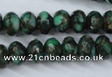 CGO125 15.5 inches 8*12mm faceted rondelle gold green color stone beads