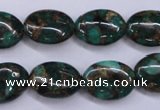 CGO148 15.5 inches 13*18mm oval gold green color stone beads