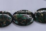 CGO150 15.5 inches 18*25mm oval gold green color stone beads