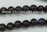 CGO162 15.5 inches 8mm round gold blue color stone beads