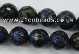 CGO177 15.5 inches 18mm faceted round gold blue color stone beads