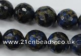 CGO178 15.5 inches 20mm faceted round gold blue color stone beads