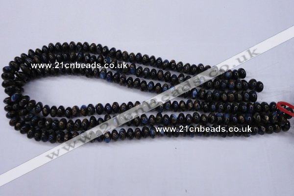 CGO181 15.5 inches 5*8mm rondelle gold blue color stone beads
