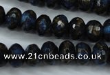CGO185 15.5 inches 8*12mm faceted rondelle gold blue color stone beads