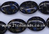 CGO208 15.5 inches 13*18mm oval gold blue color stone beads