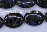 CGO209 15.5 inches 15*20mm oval gold blue color stone beads