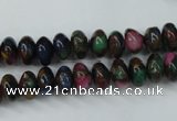 CGO21 15.5 inches 5*8mm rondelle gold multi-color stone beads