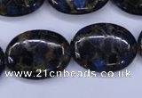 CGO210 15.5 inches 18*25mm oval gold blue color stone beads