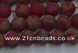 CGO251 15.5 inches 6mm round matte gold multi-color stone beads