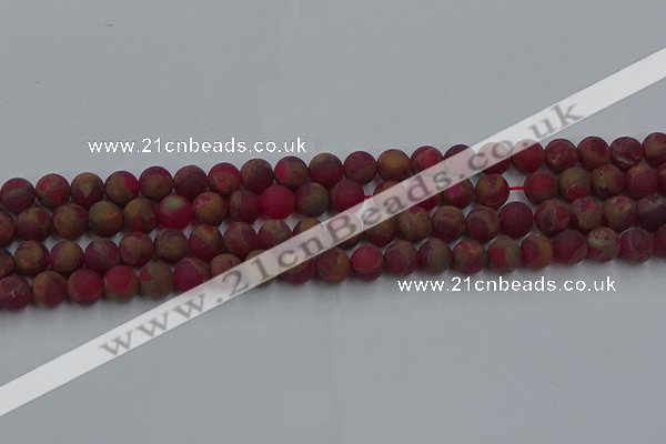 CGO251 15.5 inches 6mm round matte gold multi-color stone beads