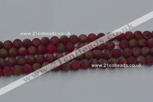 CGO253 15.5 inches 10mm round matte gold multi-color stone beads