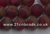 CGO254 15.5 inches 12mm round matte gold multi-color stone beads