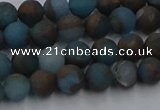 CGO256 15.5 inches 6mm round matte gold multi-color stone beads