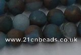 CGO258 15.5 inches 10mm round matte gold multi-color stone beads