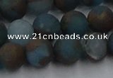 CGO259 15.5 inches 12mm round matte gold multi-color stone beads