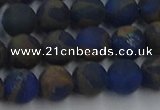 CGO262 15.5 inches 8mm round matte gold multi-color stone beads