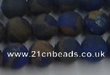 CGO263 15.5 inches 10mm round matte gold multi-color stone beads